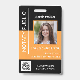 Notar Öffentlicher Ausweis-Mitarbeiter schwarz gel Ausweis