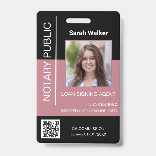 Notar Öffentlicher Ausweis-Mitarbeiter schwarz sta Ausweis (Vorderseite)