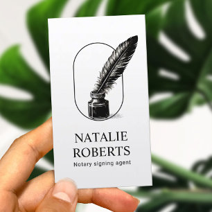 Notar Öffentlicher Kredit Signing Agent Quill Logo Visitenkarte