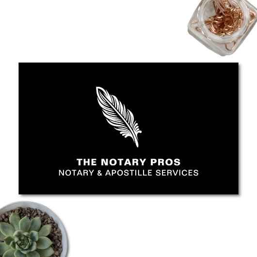 Notar Public Apostille Service Modern Black Visitenkarte
