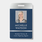 Notar Public Attorney Emplee Foto Navy & Silver Ausweis (Vorderseite)