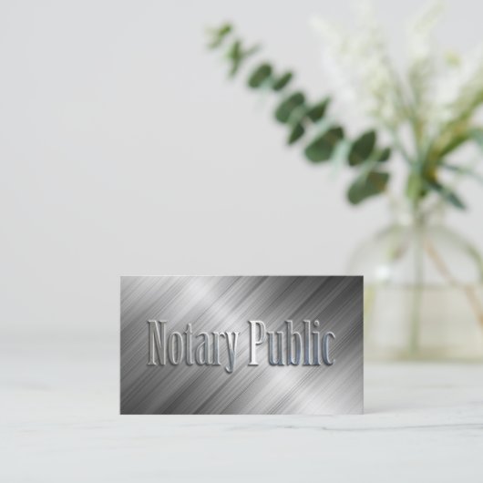 Notar Public Beruflich Metallic Visitenkarte (Stehend Vorderseite)