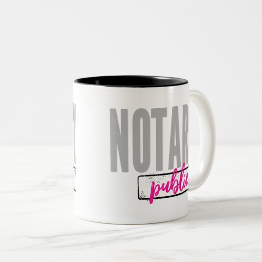Notar Public Big Schriftart verblasst schwarz mit Zweifarbige Tasse (VorderseiteRechts)