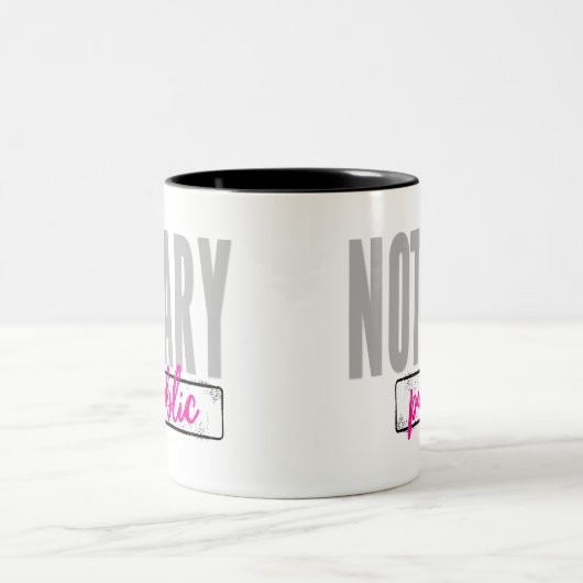 Notar Public Big Schriftart verblasst schwarz mit  Zweifarbige Tasse (Mittel)