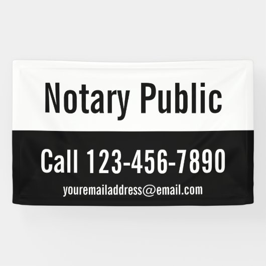 Notar Public Black and White Promotion Template Banner (Horizontal)