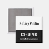 Notar Public Black and White Promotion Template Magnet (Vorderseite/Rückseite)