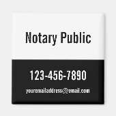 Notar Public Black and White Promotion Template Magnet (Vorne)