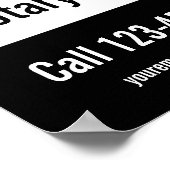 Notar Public Black and White Template Poster (Ecke)