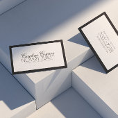 Notar Public Black Border White Modern Card Visitenkarte