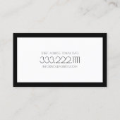 Notar Public Black Border White Modern Card Visitenkarte (Rückseite)