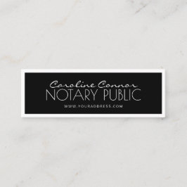 Notar Public Black & White Borded Card Mini Visitenkarte