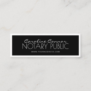 Notar Public Black & White Borded Card Mini Visitenkarte