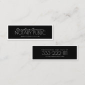 Notar Public Black & White Borded Card Mini Visitenkarte (Vorne/Hinten)