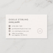 Notar Public Blush Pink Minimalistisch Luxus Visitenkarte (Rückseite)