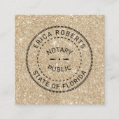 Notar Public Briefmarke Moderner Gold Glitzer Quadratische Visitenkarte (Vorderseite)