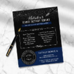 Notar Public Briefmarke Moderner Navy Blue Black G Flyer<br><div class="desc">Notary Public Briefmarke Moderne Navy Blue Black Glitzer Flyer.</div>