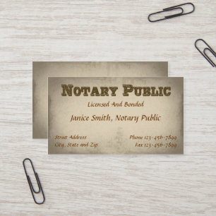Notar Public Business Card Visitenkarte