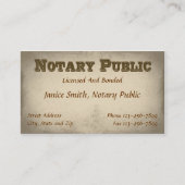 Notar Public Business Card Visitenkarte (Vorderseite)