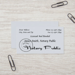 Notar Public Business Card Visitenkarte
