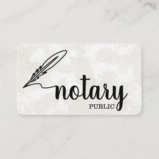 Notar Public Elegant Script Schlicht Visitenkarte (Vorderseite)