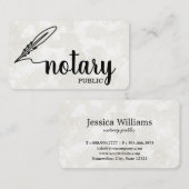Notar Public Elegant Script Schlicht Visitenkarte (Vorne/Hinten)