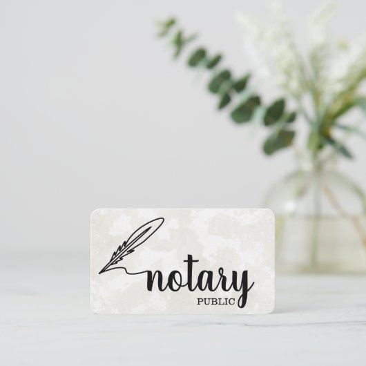 Notar Public Elegant Script Schlicht Visitenkarte (Stehend Vorderseite)