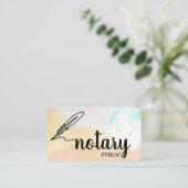 Notar Public Elegant Script Schlicht Visitenkarte (Stehend Vorderseite)