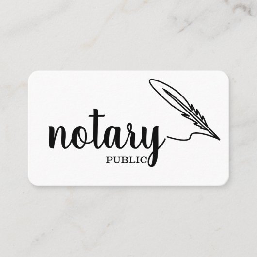 Notar Public Elegant Script Schlicht Visitenkarte (Vorderseite)
