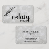 Notar Public Elegant Script Schlicht Visitenkarte (Vorne/Hinten)