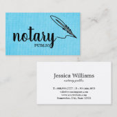 Notar Public Elegant Script Schlicht Visitenkarte (Vorne/Hinten)