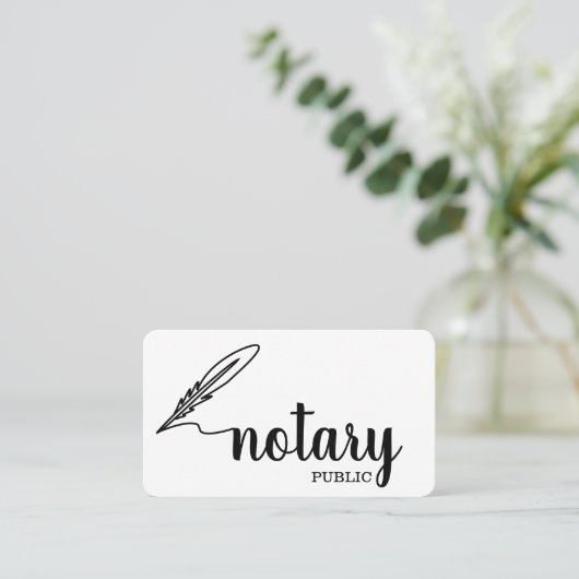Notar Public Elegant Script Schlicht Visitenkarte (Stehend Vorderseite)