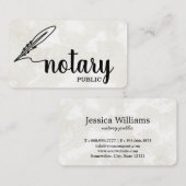 Notar Public Elegant Script Schlicht Visitenkarte (Vorne/Hinten)