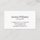 Notar Public Elegant Script Schlicht Visitenkarte (Rückseite)