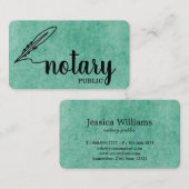 Notar Public Elegant Script Schlicht Visitenkarte (Vorne/Hinten)