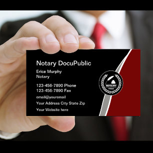 Notar Public Emblem Business Card Design Visitenkarte