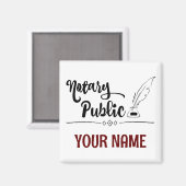 Notar Public Feather Quill Your Name Customized Magnet (Vorderseite/Rückseite)