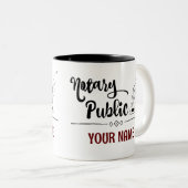 Notar Public Feather Quill Your Name Customized Zweifarbige Tasse (VorderseiteRechts)