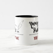 Notar Public Feather Quill Your Name Customized Zweifarbige Tasse (Mittel)