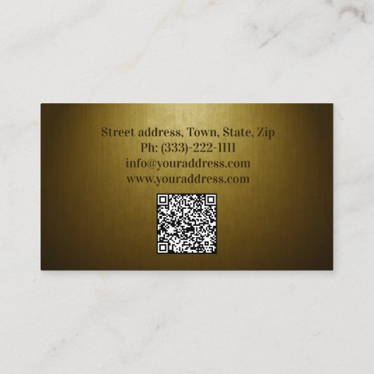 Notar Public Gold Custom Monogram Visitenkarte (Rückseite)