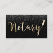Notar Public Gold Typografy Black Glitzer Visitenkarte (Vorderseite)