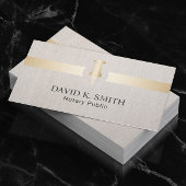 Notar Public Golden Pen Elegante Linen Visitenkarte