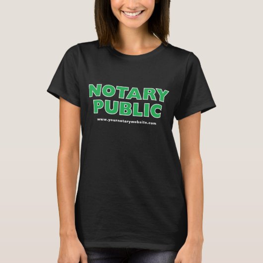 Notar Public Green Black Personalisiert T - Shirt (Vorderseite)