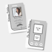 Notar Public ID Abzeichen QR-Code für Gray Classic Ausweis (Vorder- & Rückseite)