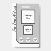 Notar Public ID Abzeichen QR-Code für Gray Classic Ausweis (Rückseite)