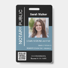 Notar Public ID Office-Mitarbeiter schwarz staubbl Ausweis