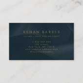 Notar Public Ink Pen Loan Signing Agent Navy Visitenkarte (Rückseite)