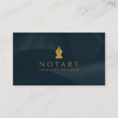 Notar Public Ink Pen Loan Signing Agent Navy Visitenkarte (Vorderseite)