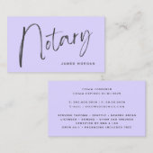 Notar Public lilac Business Card Visitenkarte (Vorne/Hinten)