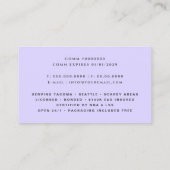 Notar Public lilac Business Card Visitenkarte (Rückseite)