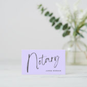Notar Public lilac Business Card Visitenkarte (Stehend Vorderseite)